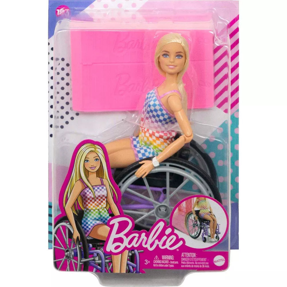 BARBIE FASHIONISTAS DOLL WITH WHEELCHAIR AND PINK RAMP