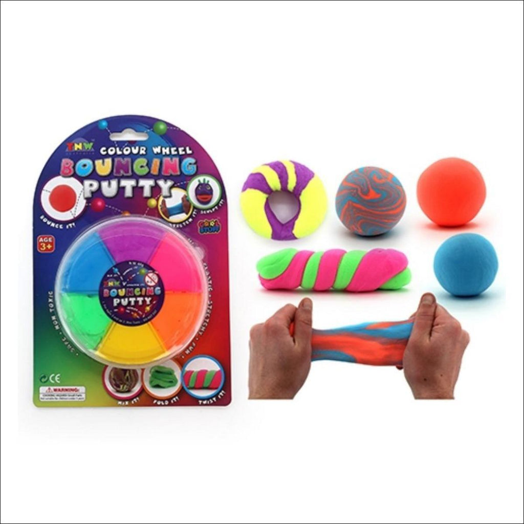 BOUNCING PUTTY COLOUR WHEEL ON CARD