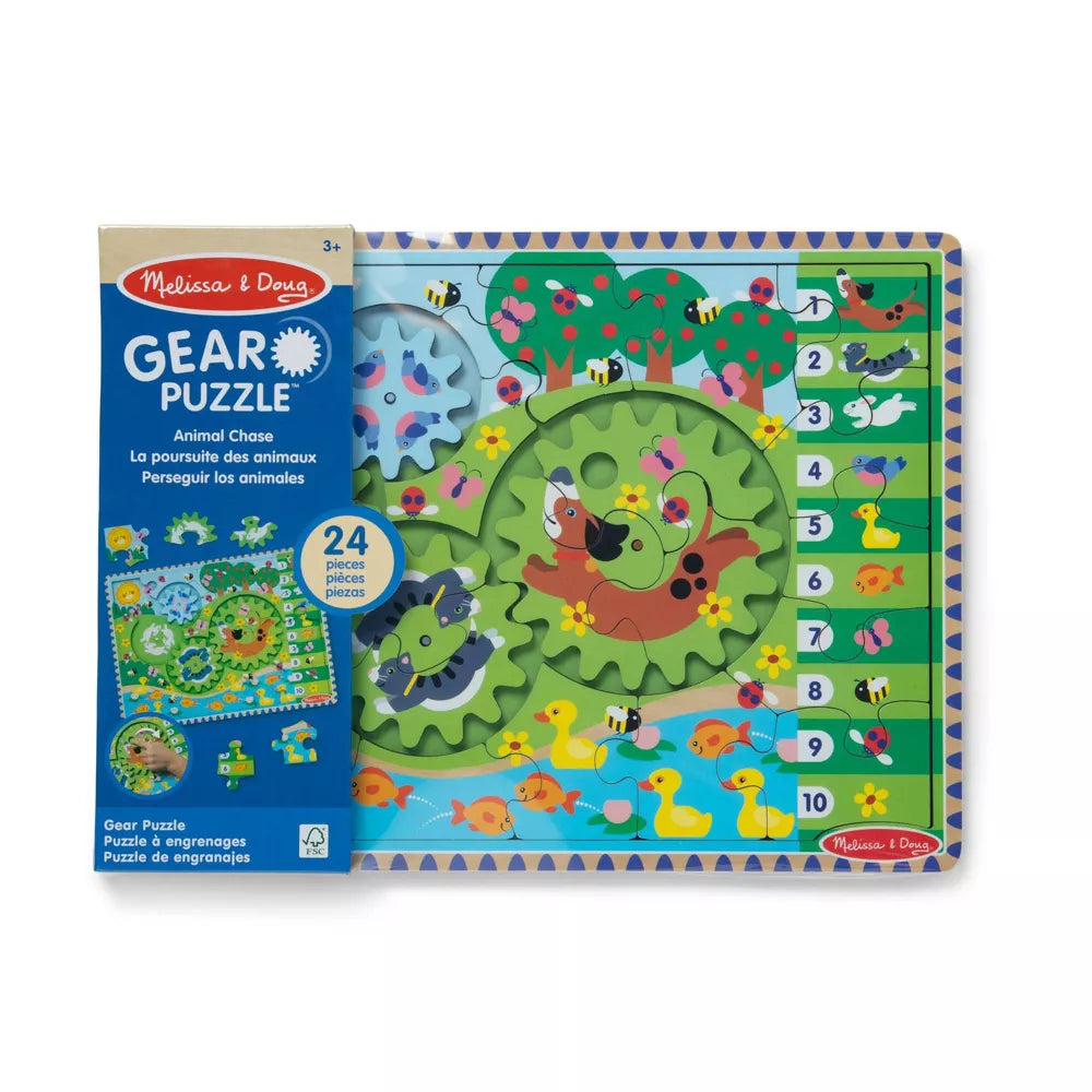 M&D WOODEN ANIMAL CHASE GEAR PUZZLE