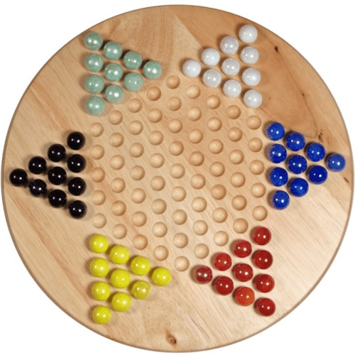 CHINESE CHECKERS WOOD MARBLE