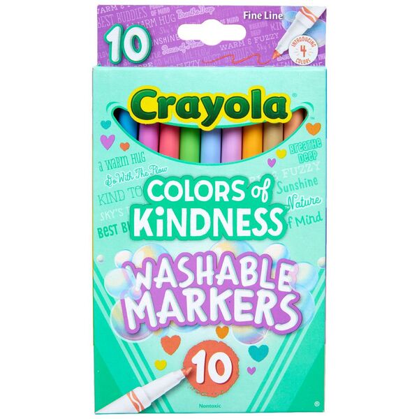 CRAYOLA COLORS OF KINDNESS WASHABLE MARKERS  10PACK