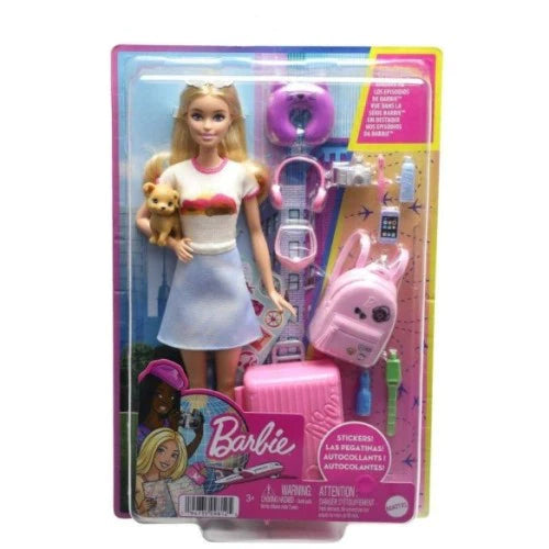 BARBIE TRAVEL DOLL WITH PUPPY AND ACCESSORIES