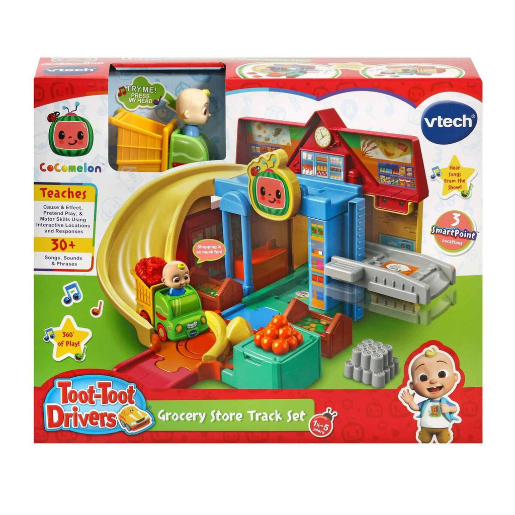 VTECH COCOMELON TOOT TOOT DRIVERS GROCERY STORE TRACK SET