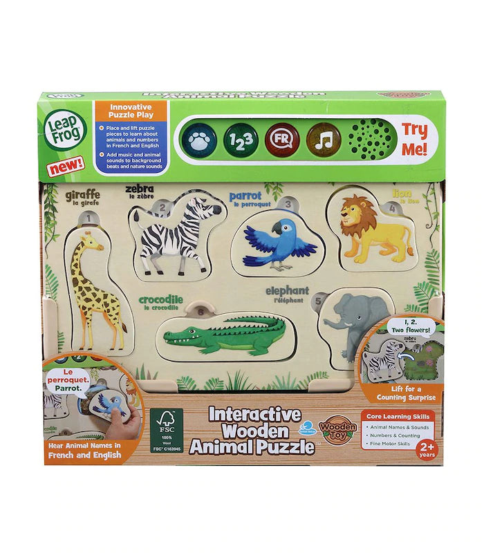 LEAP FROG INTERACTIVE WOODEN ANIMAL PUZZLE