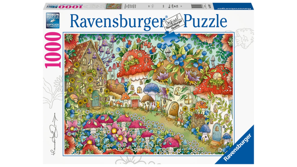 RAVENSBURGER Floral Mushroom Houses Puzzle 1000pc