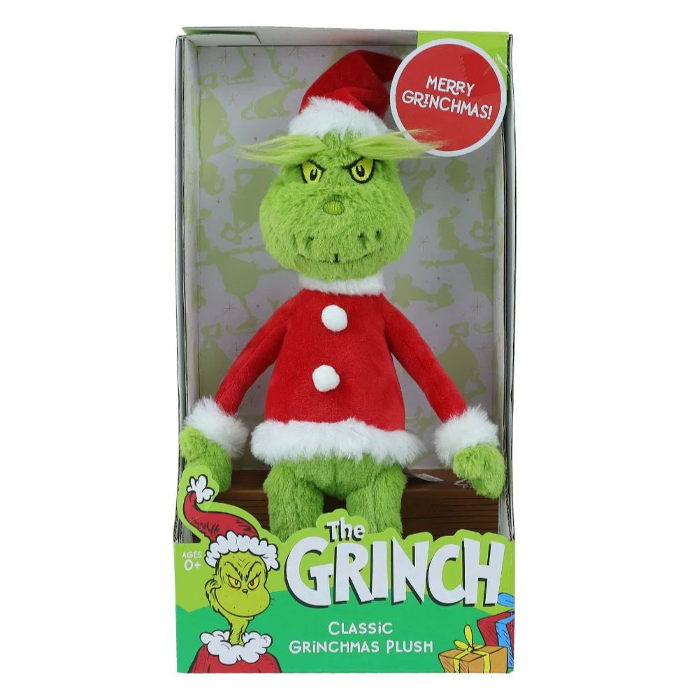 Dr Seuss The Grinch Classic Grinchmas Plush with Santa Hat and Jacket