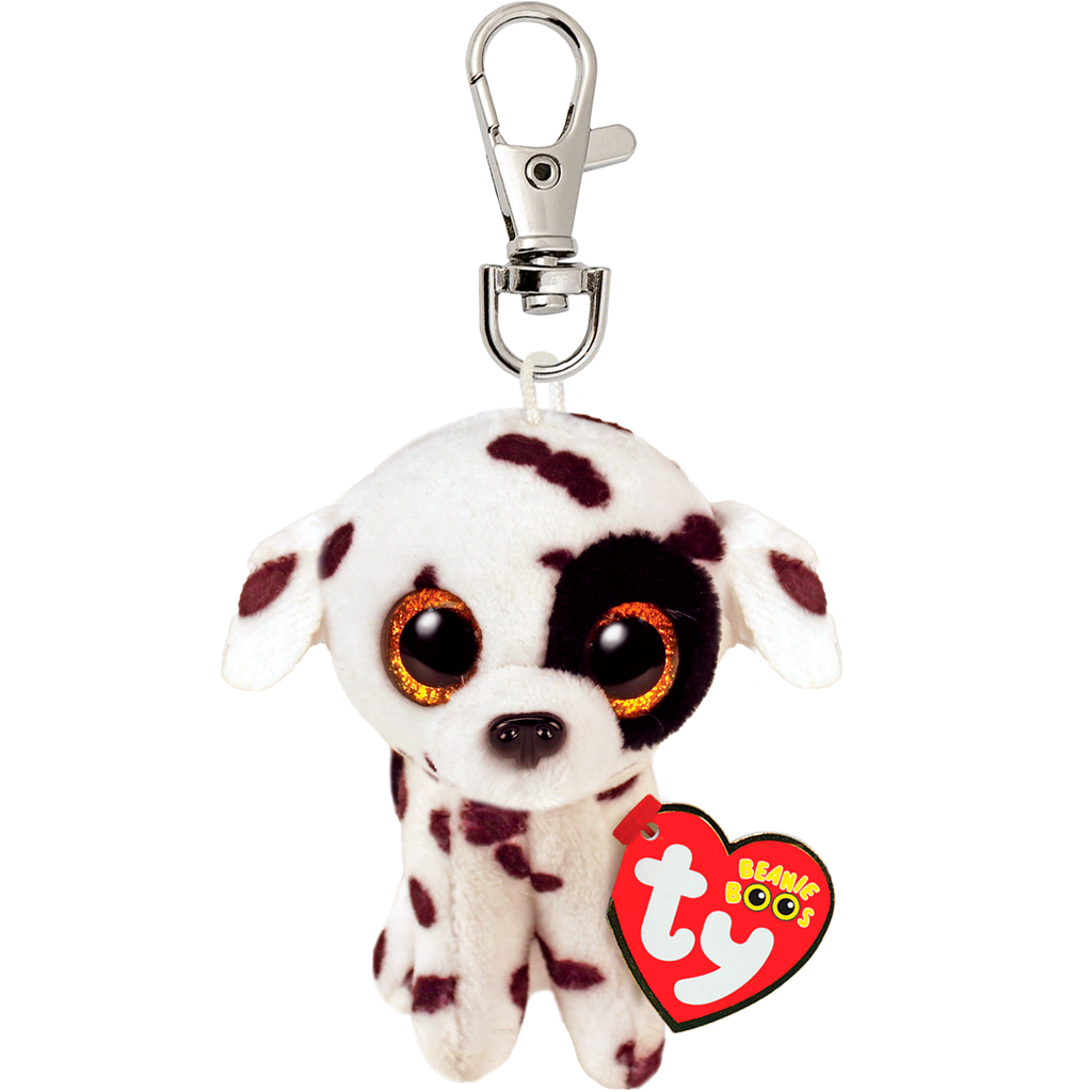 TY BEANIE BOOS CLIP LUTHER DOG SPOTTED