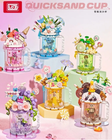 4201-4206 LOZ mini Blocks Kids Building Toys DIY Bricks Cute Quicksand Cup Girls Gift Home Decor