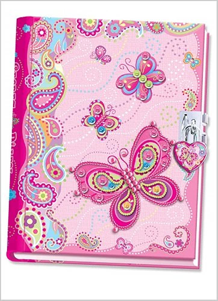 T66412 BUTTERFLY DIARY WITH LOCK