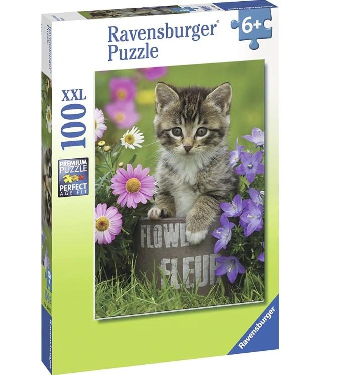 RAVENSBURGER KITTEN AMONG THE FLOWERS