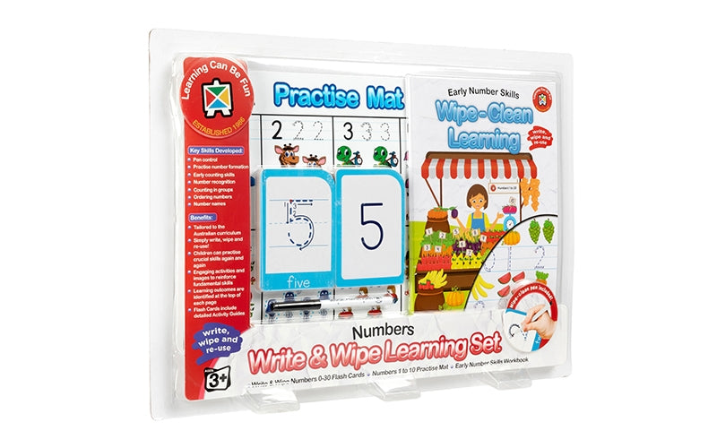 WRITE & WIPE LEARNING SET EARLY NUMBERS