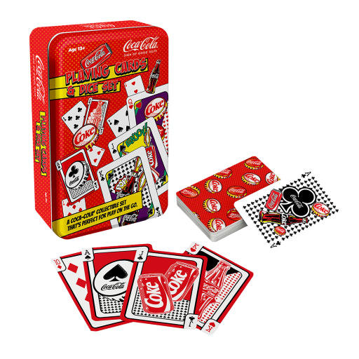 COCA-COLA TIN PLAYING CARDS & DICE SET