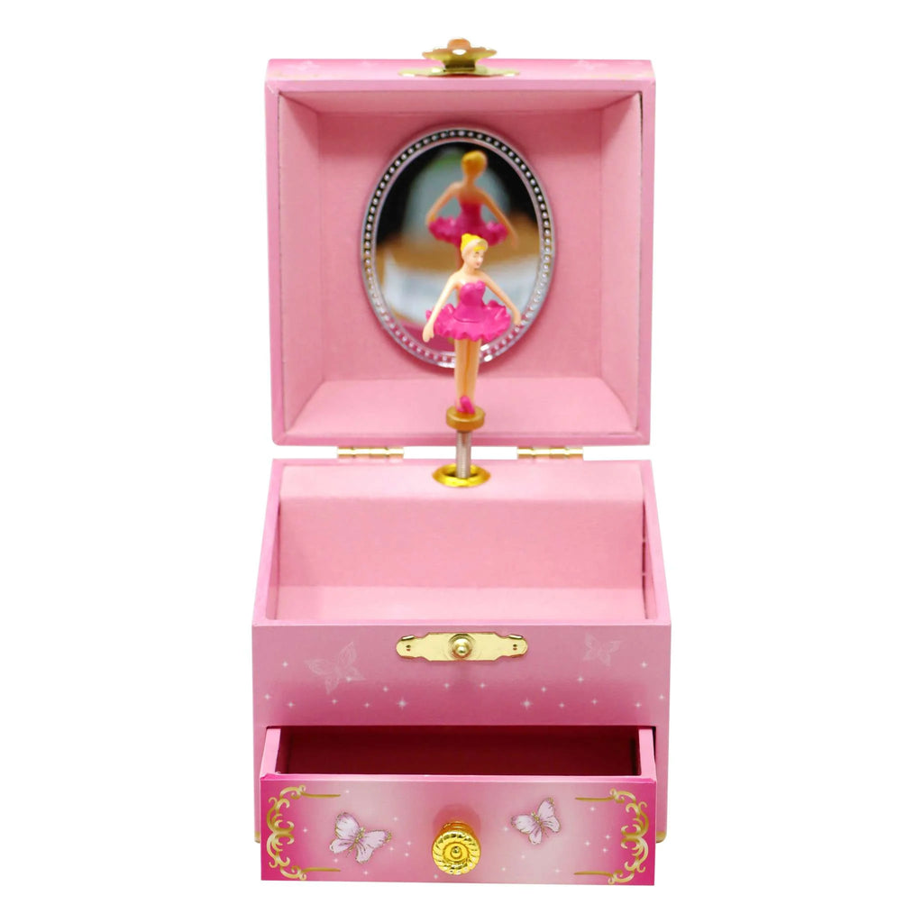 PINK POPPY BUTTERFLY BALLET SMALL MUSICAL JEWELLERY BOX
