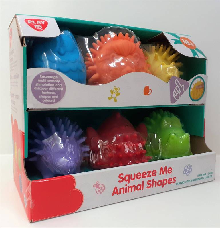 PLAYGO TOYS ENT. LTD. SQUEEZE ME ANIMAL SHAPES 18M+