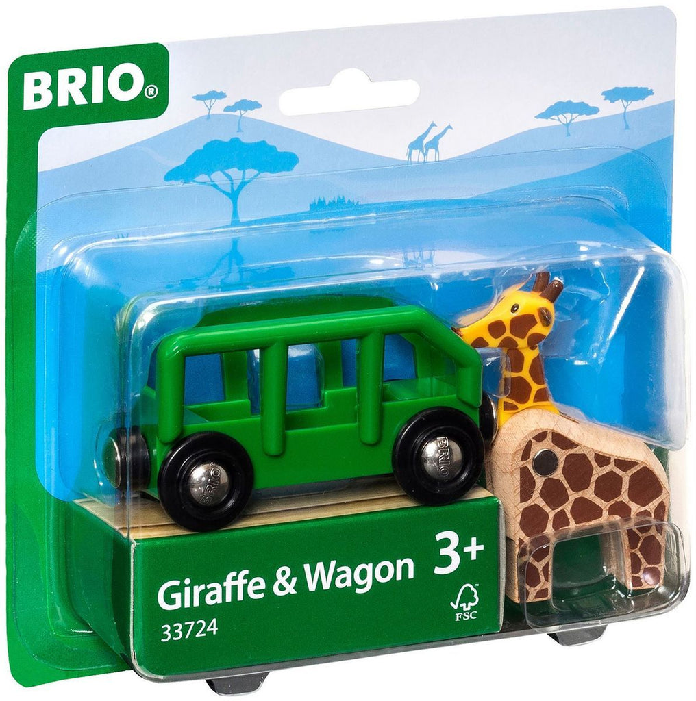 BRIO GIRAFFE AND WAGON 2 PIECES